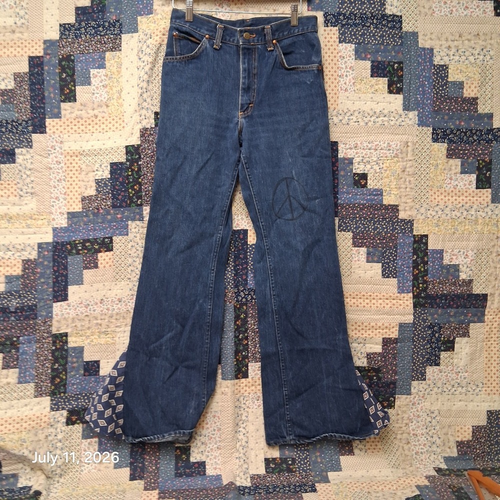 Vintage Lee Customized Flare Western Jeans Womens Size 28x32 Made in USA